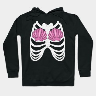 Cute Pregnant Mermaid baby Skeleton Halloween Hoodie